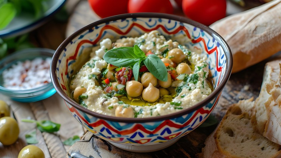 Вкусный салат из баклажанов, заправленный йогуртом. 