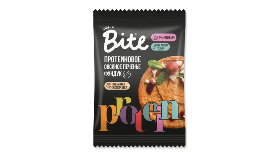Протеиновое печенье овсяное фирмы Take A Bite серия с фундуком
