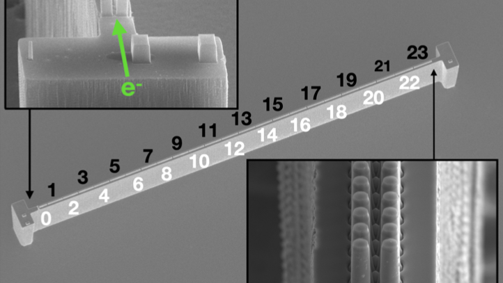 Микрофотография диэлектрического лазерного ускорителя длиной 0,5 мм