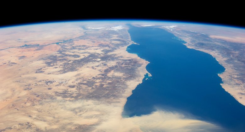 Вид на Красное море с МКС. Фото: NASA