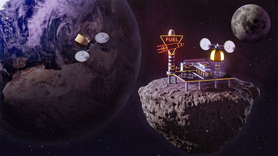 Заправочные станции на минилунах в космосе