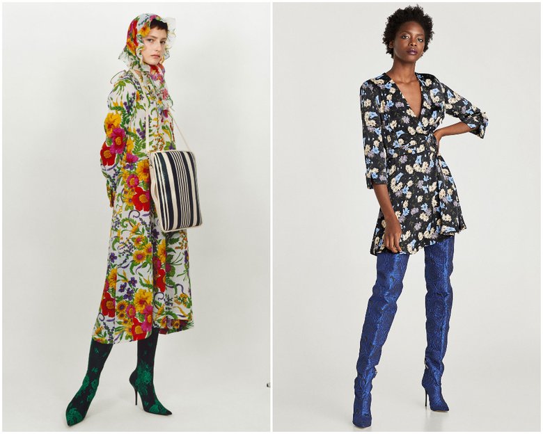 Образы из коллекций Balenciaga и Zara. 
