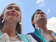 Оксана Акиньшина и Данила Козловский на съемках «Когда падали аисты»