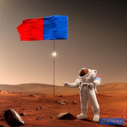 Так видит полет России на Марс Stable Diffusion.