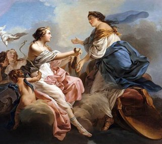 Юнона просит пояс Венеры, 1740-е годы, художник Жан-Батист Пьер, Версаль