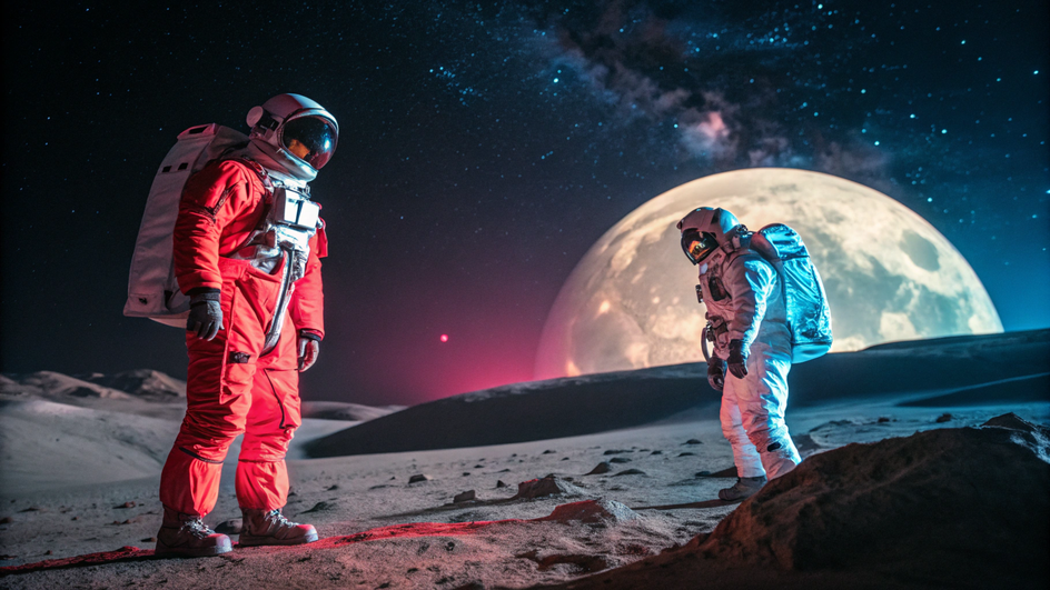 люди на Луне художественное изображение люди на Луне художественное изображение
