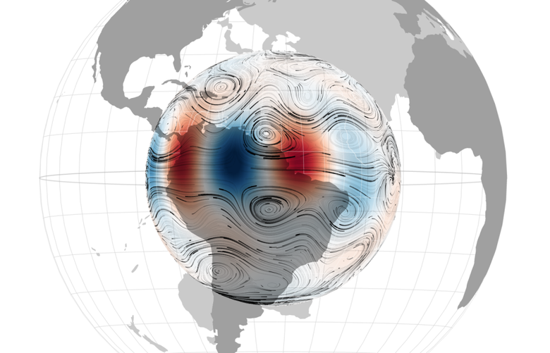 Изменения магнитного поля, связанные с волнами, были наиболее сильными вблизи экватора Земли. Фото: University Université Grenoble Alpes