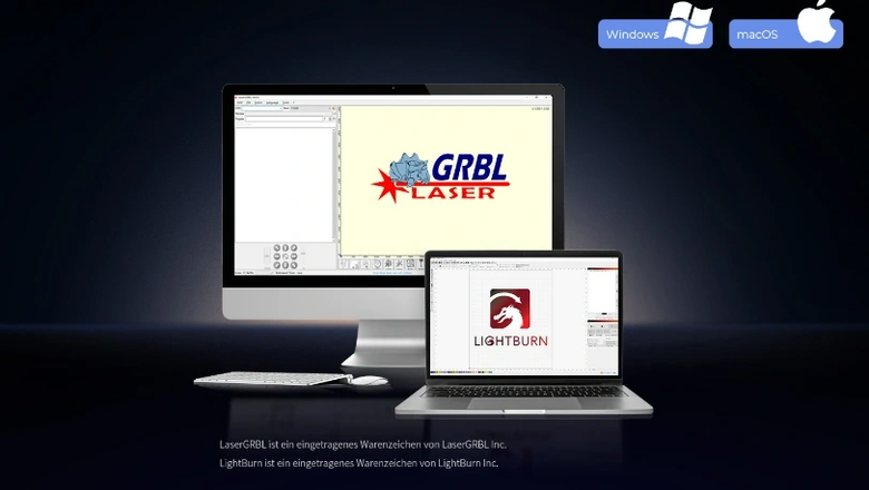 Программное обеспечение, необходимое для работы гравера с компьютером — LightBurn и LaserGRBL, — доступно и на MacOS, и на Windows. Изображение: Creality