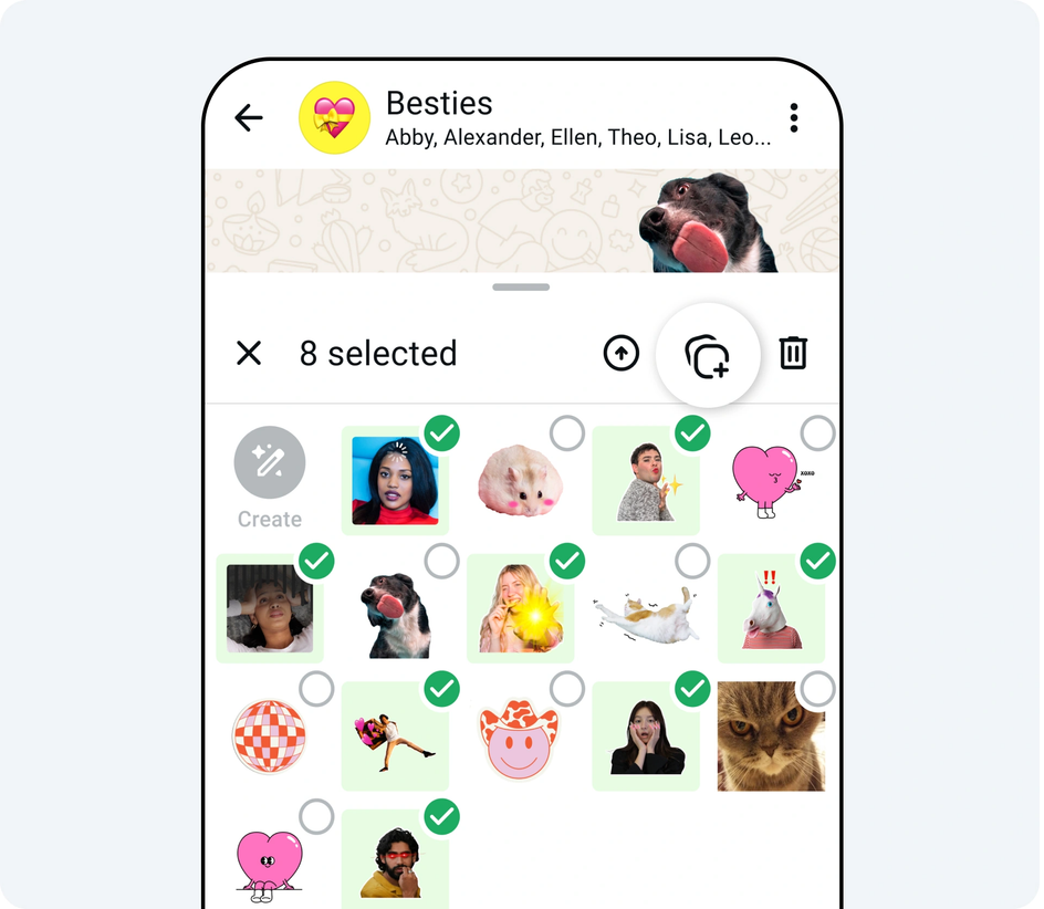 скриншот стикеров в WhatsApp скриншот стикеров в WhatsApp