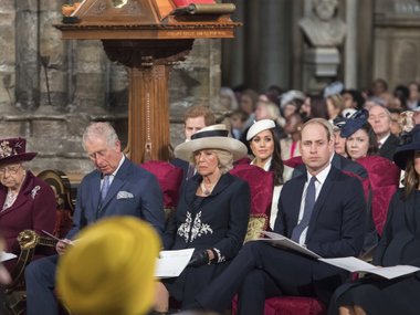 Slide image for gallery: 8236 | Королева Елизавета II, принц Чарльз, герцогиня Камилла, принц Уильям и Кейт Миддлтон в Вестминстерском аббатстве