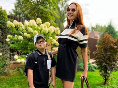 Актриса Эвелина Бледанс с сыном