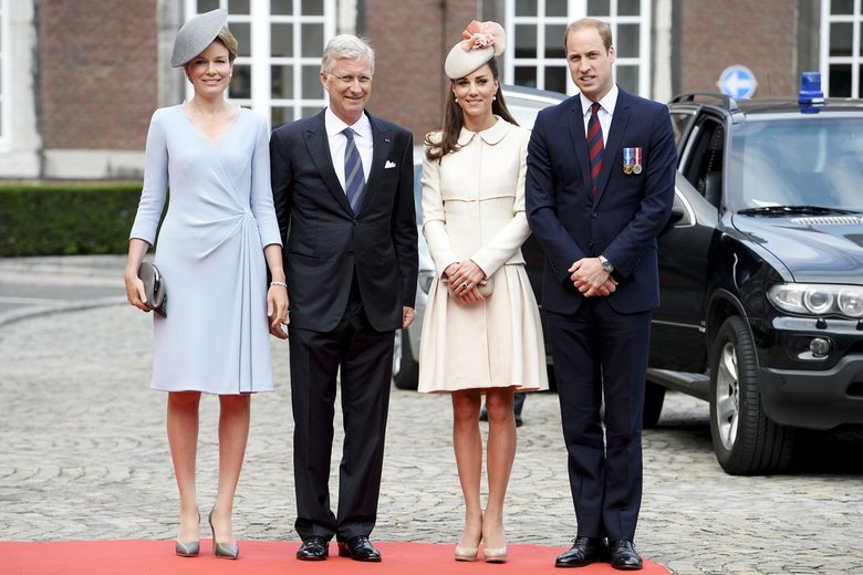 Королева Бельгии Матильда, король Филипп, герцогиня Кэтрин и принц Уильям