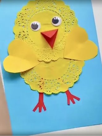 Изготовление пасхальной открытки с изображением цыпленка