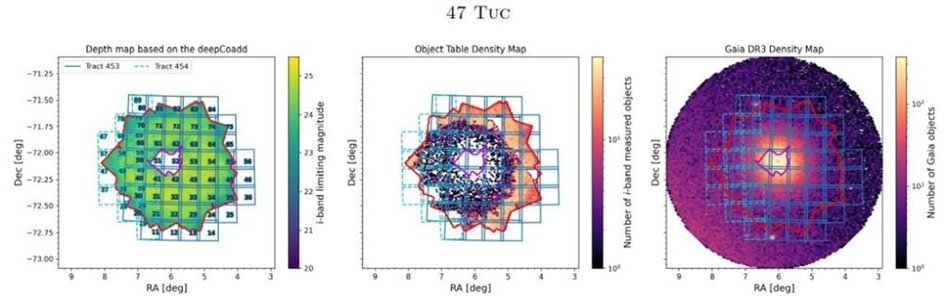 Центр шарового скопления 47 Tuc на снимках телескопов Центр шарового скопления 47 Tuc на снимках телескопов