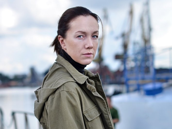 Дарья Мороз на съемках сериала «Преступление»