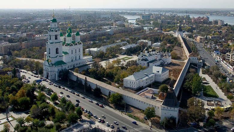 Астраханский кремль с высоты птичьего полета.