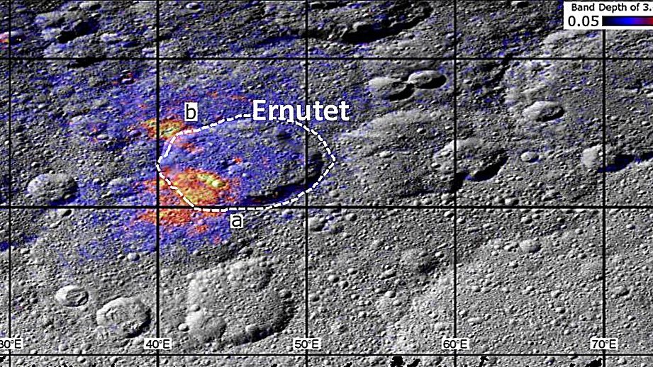 Признаки органики в районе кратера Эрнутет на Церере по данным зонда Dawn
