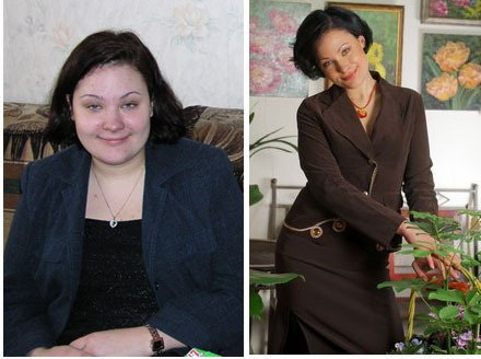 Катя до и после похудения