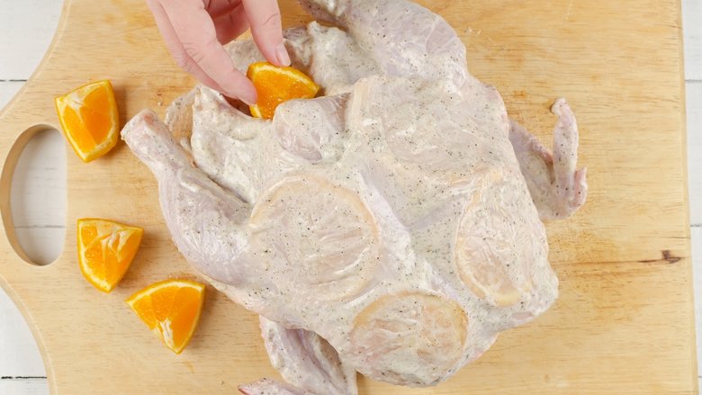 Курица с апельсинами в духовке. Пошаговый рецепт с фото | Кушать нет