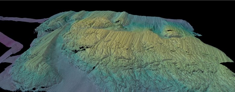 Трехмерная карта морского дна перед ледником Туэйтса. Фото: Alastair Graham / University of South Florida