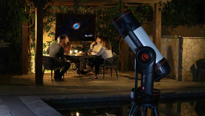 Умный телескоп работает с мобильным приложением для упрощения автоматического наблюдения за звездами.