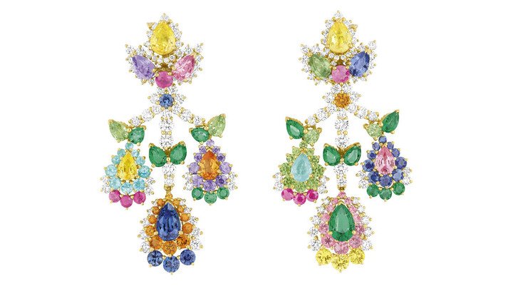 Главный ювелирный творец Дома Dior Виктория де Кастеллан собрала яркие камни и буквально соткала из них венки и букеты для новой коллекции