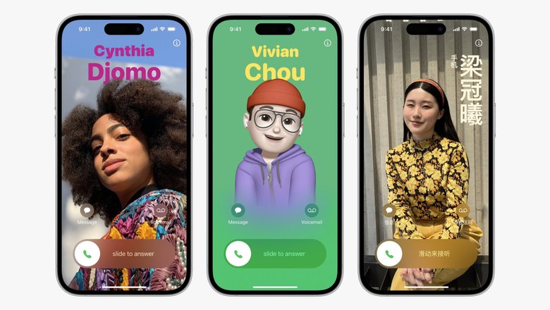 Постеры контактов в iOS 17. Фото: Apple