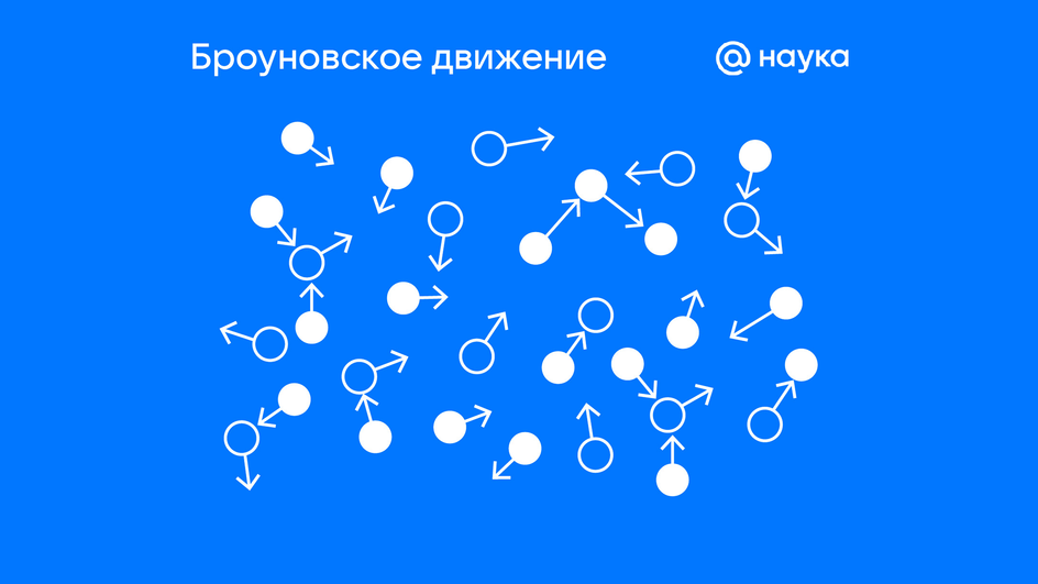 Схематичное изображение броуновского движения