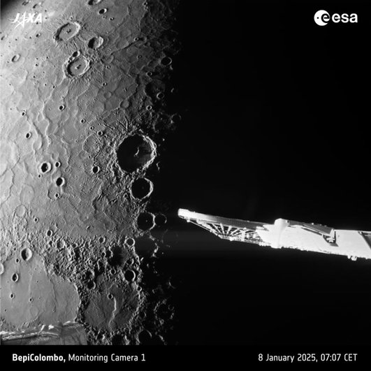 снимок Меркурия, сделанный BepiColombo