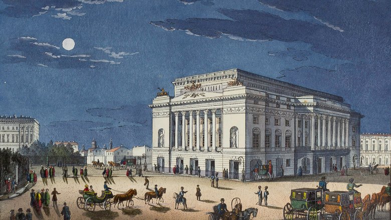 Александринский театр. Акварель Карла Беггрова, 1830-е годы