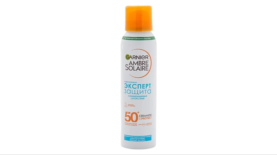 Солнцезащитный спрей для тела фирмы Garnier серия Ambre Solaire SPF 50+ Солнцезащитный спрей для тела фирмы Garnier серия Ambre Solaire SPF 50+