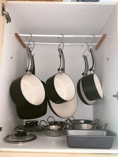 8 удачных и доступных примеров хранения сковородок (никакого беспорядка)