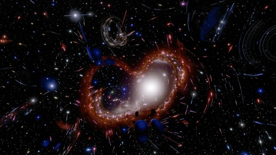 Так массивное скопление галактик с загадочными всплесками видит российская нейросеть Kandinsky.
