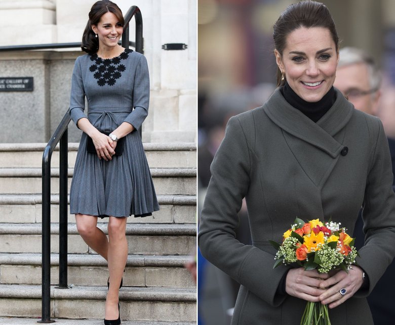 У Кейт Миддлтон есть любимые наряды, в которых она выходит в свет годами. Например, платье с фотографии, расположенной слева, герцогиня носила еще в 2012 году