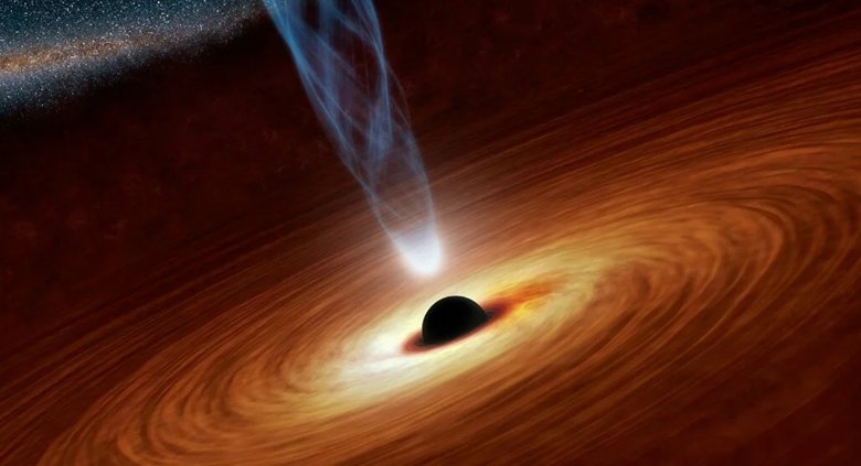 Черная дыра и квазар. Фото: NASA / PL-CalTech