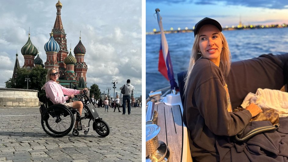 Коллаж Марии Комиссаровой (Чаадовой) в России во время досуга
