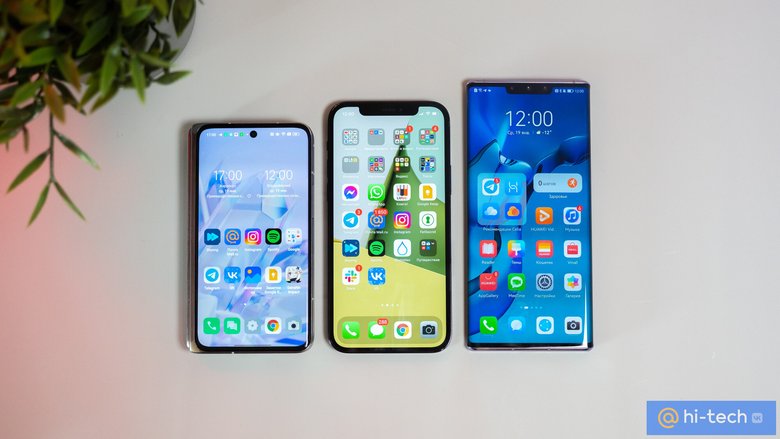 OPPO Find N (5,49&quot;) | iPhone 12 Pro (6,1&quot;) | Huawei Mate 30 Pro (6,53&quot;)