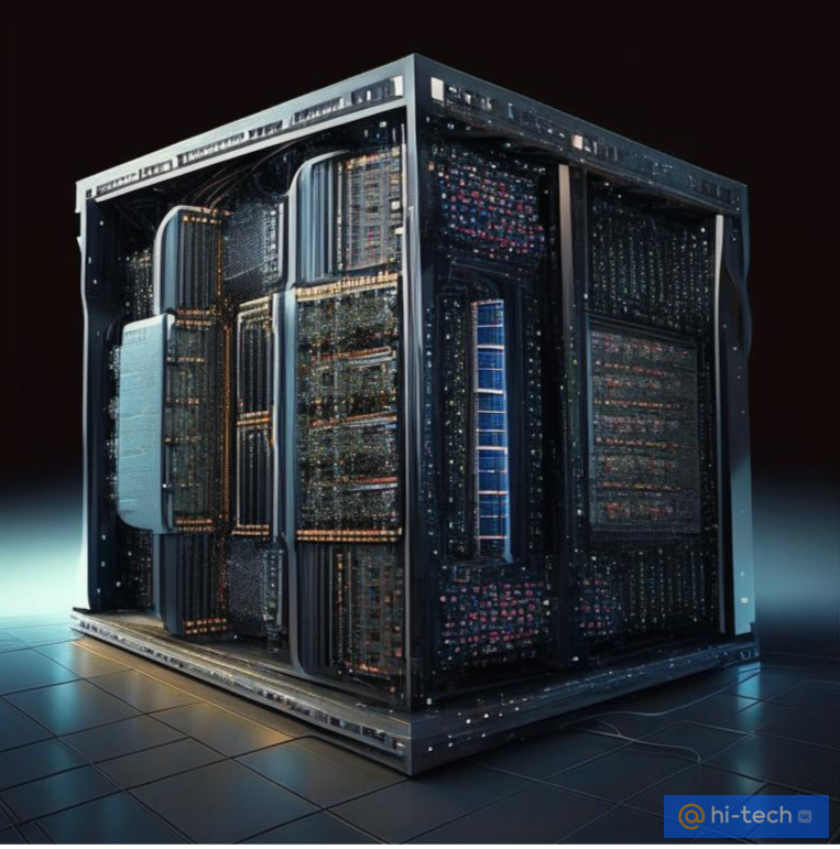 Изображение, сгенерированное нейросетью Kandinsky 2.1 по запросу «Суперкомпьютер», сформулированному редакцией Hi-Tech Mail.ru