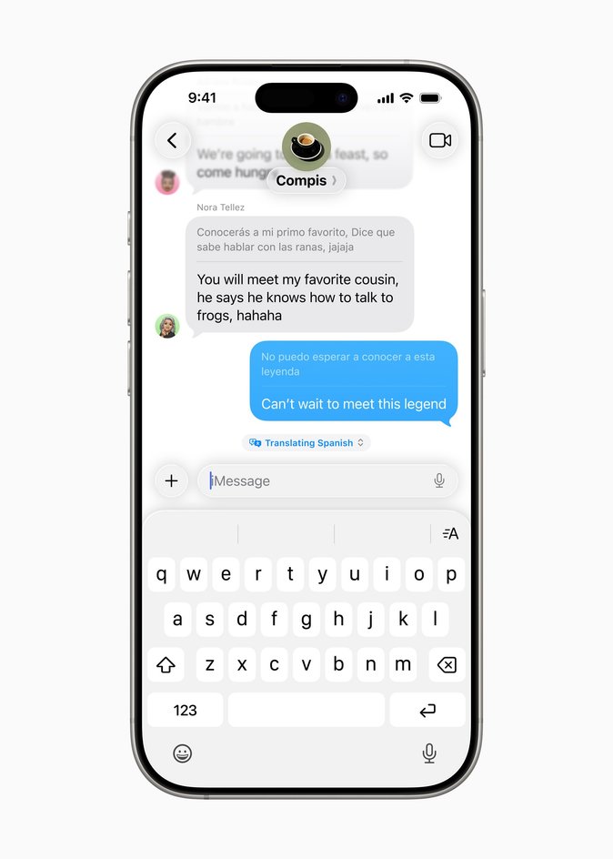 скриншот перевода в сообщениях iPhone
