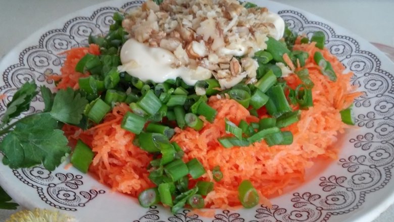 Салат из вареной моркови с грецким орехом – пошаговый рецепт приготовления с фото