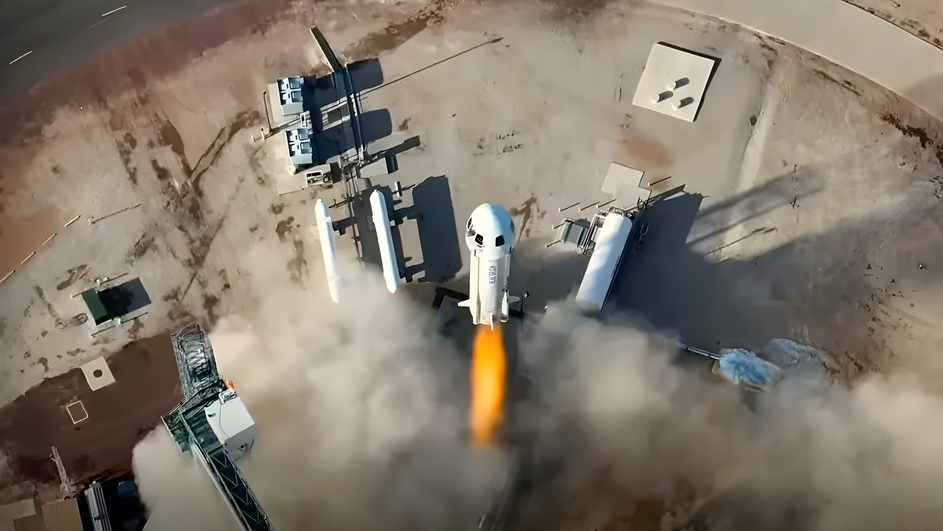 Старт ракеты New Shepard в США Старт ракеты New Shepard в США