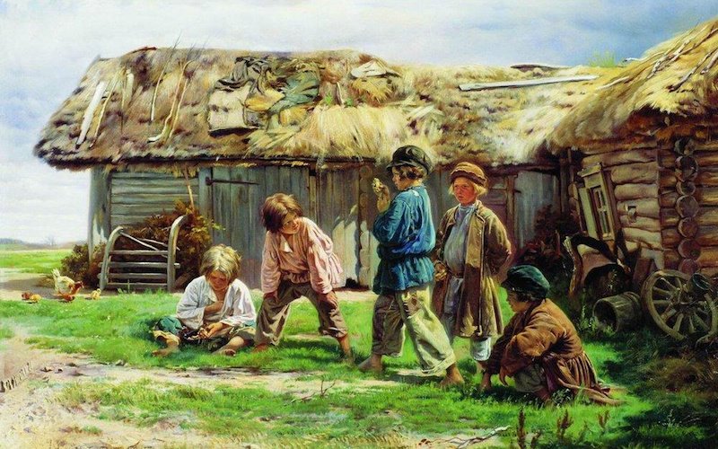 wikiart.org, Владимир Маковский «Игра в бабки», 1870