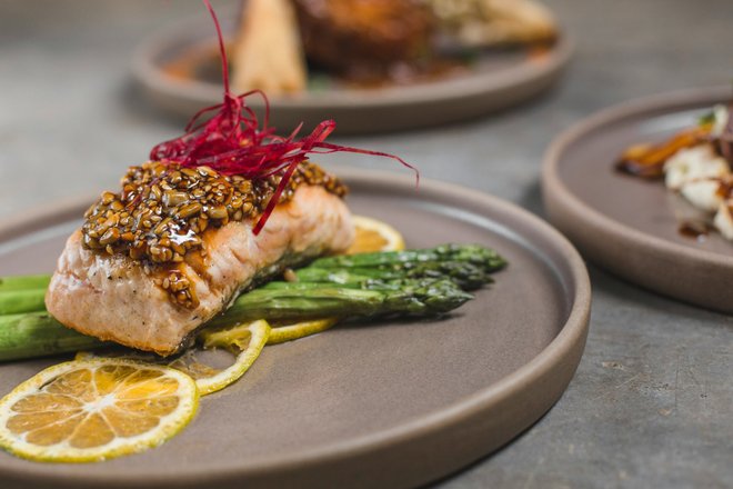 a-close-up-of-a-plate-of-food-with-asparagus a-close-up-of-a-plate-of-food-with-asparagus