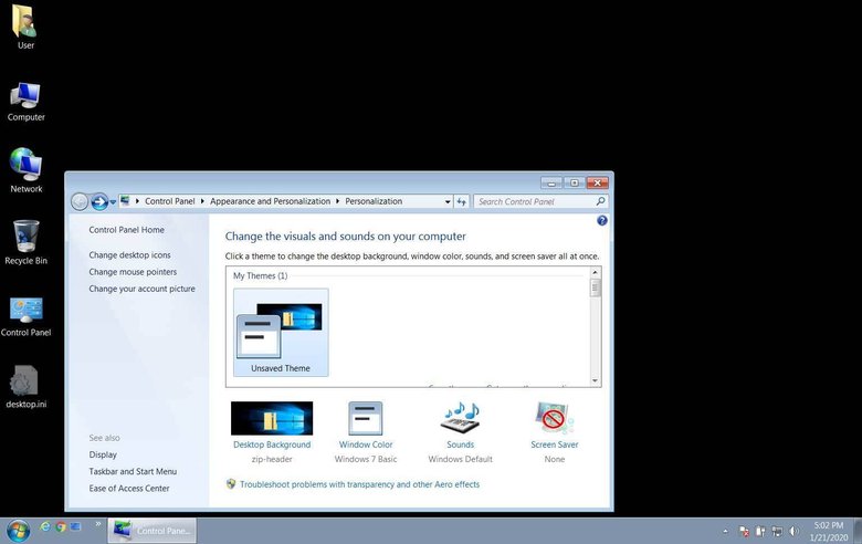 «Сломанные» обои в Windows 7