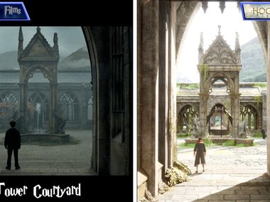сравнение кадров гарри поттера и Hogwarts Legacy