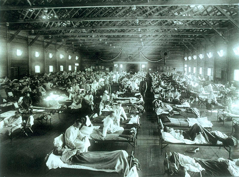 Госпиталь для больных испанским гриппом в США. Фото: wikimedia / CC BY 2.5