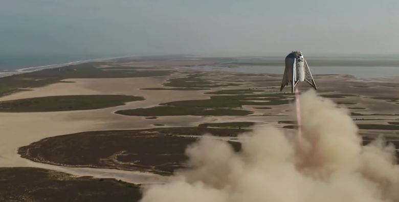 Взлет Starhopper. Фото: YouTube / SpaceX