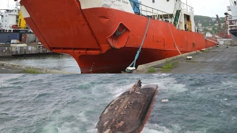 Грузовое судно «Григорий Ловцов», потерпевшее крушение.