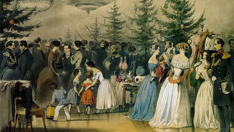 А.Ф. Чернышев. Рождественская елка в Аничковом дворце. 1848 г.
