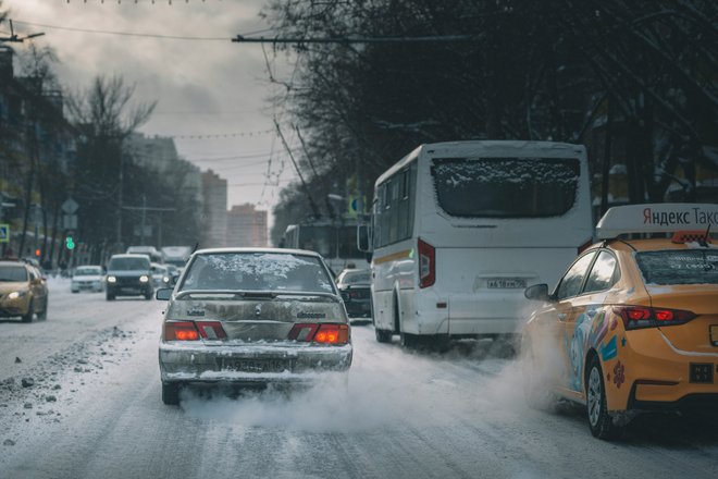 Зимняя дорога, пробка